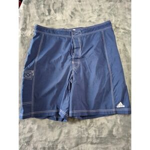 Adidas Mens Navy Blue Board Shorts Swim Trunks Cargo Pocket Size‎ XXL RN 88387